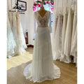 Brautkleid V-Ausschnitt Spitze Mieder Boho Bohemian Strand Schlitz Seiten Brautkleid für Braut Hochzeitskleid für Damen NumberSea