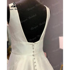 Vestito da Sposa Vintage Backless Robe Crepe Satin Wedding Dress Sleeveless Women Bridal Gowns Hochzeitskleid Custom Made