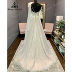 Vestido de novia vintage de encaje sin espalda de un hombro para mujer Apliques de hombros descubiertos Vestido de novia abito da sposa NumberSea