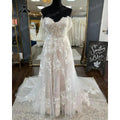 Vestido de novia vintage sin hombros, de encaje floral, color rosa empolvado, sin espalda, hecho a medida para mujer, hochzeitskleid