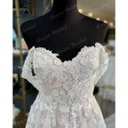 Vestido de novia vintage sin hombros, de encaje floral, color rosa empolvado, sin espalda, hecho a medida para mujer, hochzeitskleid