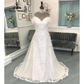 Vintage Off-Shoulder Hochzeitskleid mit Flügelärmeln Spitze Applikation Brautkleid für Damen Schleppe suknia slubna Roycebrida
