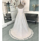 Vintage Off-Shoulder Hochzeitskleid mit Flügelärmeln Spitze Applikation Brautkleid für Damen Schleppe suknia slubna Roycebrida