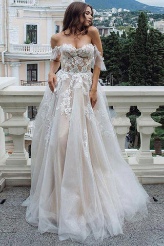 Vestido de novia playero de encaje vintage NumberSea, corte A, escote corazón y hombros descubiertos, MW735