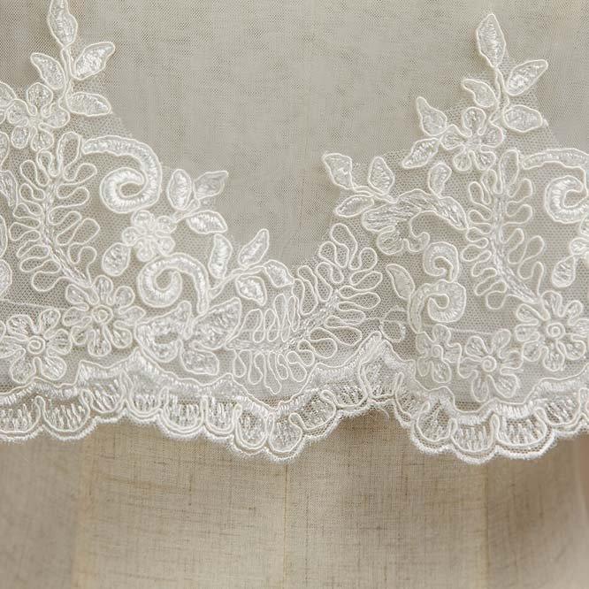 NumberSea - Women's Wrap Shrugs Shawls Tulle Wedding Party Appliques Flower Lace Wedding Capelets with Buttons