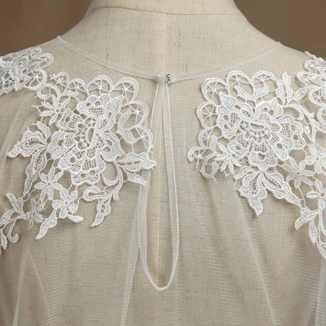 NumberSea - Women's Wrap Shrugs Shawls Tulle Wedding Party Appliques Flower Lace Wedding Capelets