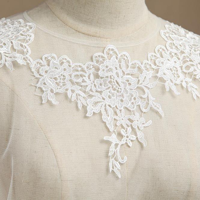 NumberSea - Women's Wrap Shrugs Shawls Tulle Wedding Party Appliques Flower Lace Wedding Capelets