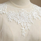 NumberSea - Women's Wrap Shrugs Shawls Tulle Wedding Party Appliques Flower Lace Wedding Capelets