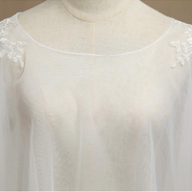 NumberSea - Women's Wrap Shrugs Shawls Tulle Wedding Party / Evening Appliques Flower Lace