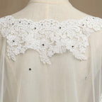 NumberSea - Women's Wrap Shrugs Shawls Tulle Wedding Party / Evening Appliques Flower Lace with Beading