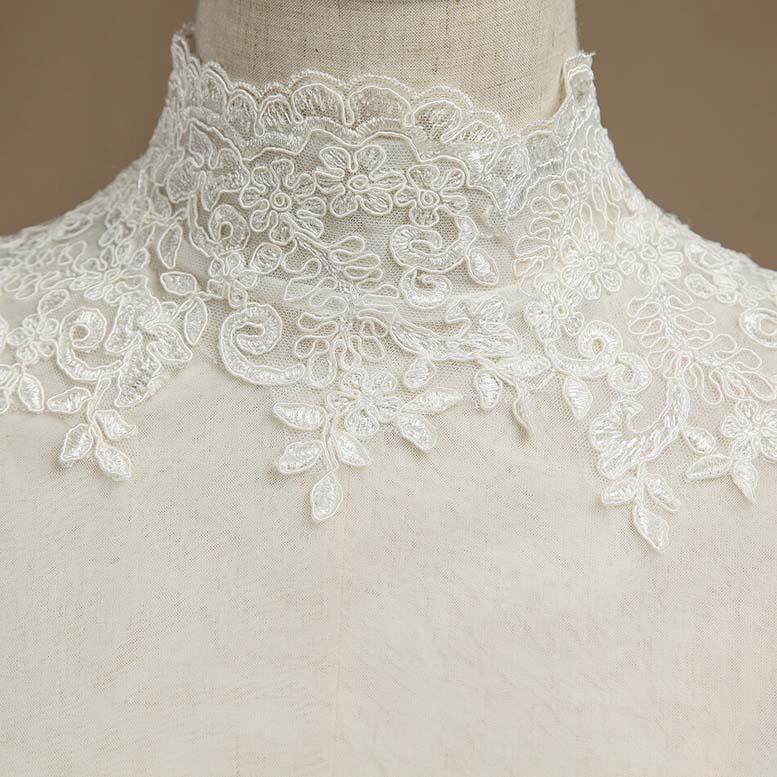 NumberSea - Women's Wrap Shrugs Shawls Tulle Wedding Party Appliques Flower Lace Wedding Capelets with Buttons