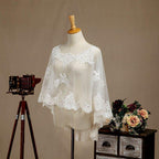 NumberSea - Women's Wrap Shrugs Shawls Tulle Wedding Party / Evening Appliques Flower Lace with Beading