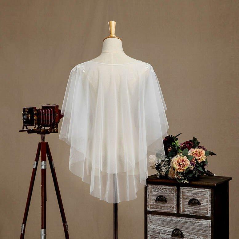 NumberSea - Women's Wrap Shrugs Shawls Tulle Wedding Party / Evening Appliques Flower Lace