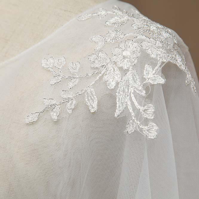NumberSea - Women's Wrap Shrugs Shawls Tulle Wedding Party / Evening Appliques Flower Lace