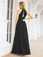 Numbersea Halter Sleeveless Bridesmaid Dresses Long for Party Wedding Evening 28054-numbersea