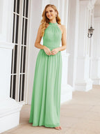 Numbersea Halter Sleeveless Bridesmaid Dresses Long for Party Wedding Evening 28054-numbersea