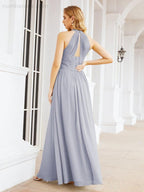 Numbersea Halter Sleeveless Bridesmaid Dresses Long for Party Wedding Evening 28054-numbersea