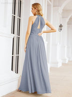 Numbersea Halter Sleeveless Bridesmaid Dresses Long for Party Wedding Evening 28054-numbersea