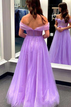 Gelbes schulterfreies Bustier-A-Linien-Tüll-Abendkleid, formelles Kleid