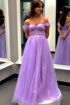 Gelbes schulterfreies Bustier-A-Linien-Tüll-Abendkleid, formelles Kleid