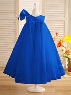 NumberSea - A - line Big Bow Tulle Tea - length Toddler Flower Girl Dress