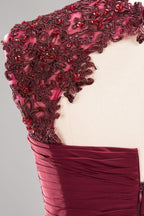 Vestidos de dama de honor de gasa con apliques, joya, sin mangas, hasta la rodilla, con volantes