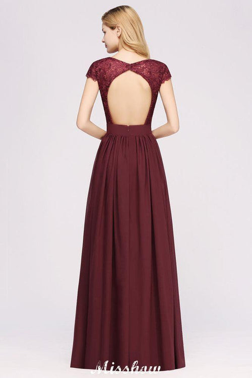 Vestidos de dama de honor de gasa con encaje, escote en V, sin mangas, hasta el suelo, con volantes