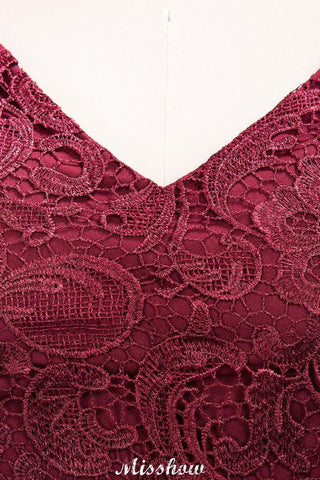 A-Linie Chiffon Spitze V-Ausschnitt Ärmellos Bodenlang Brautjungfernkleider mit Rüschen