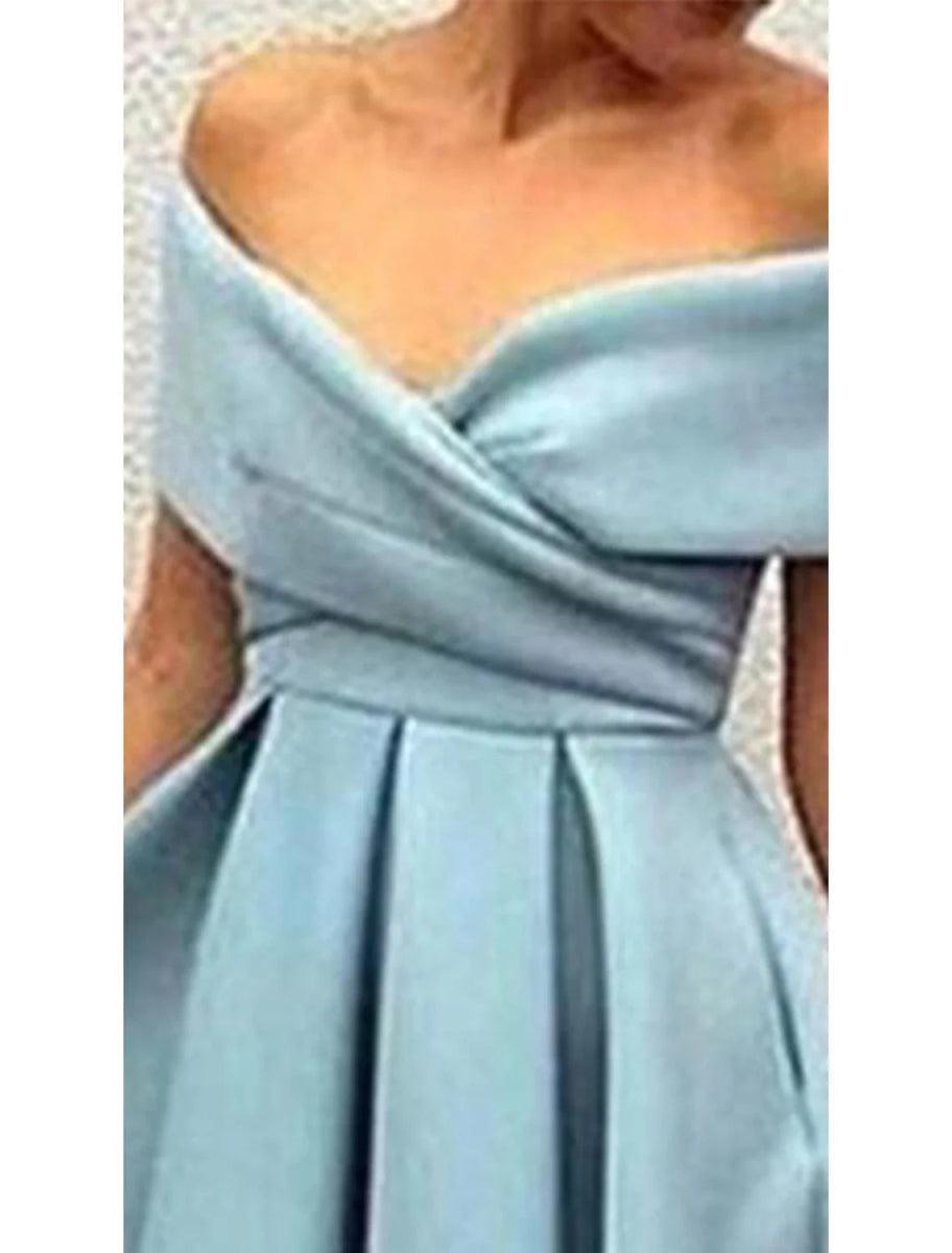 A-Line Cocktail Dresses 1950s Dress Homecoming Formal Evening Tea Length Short Sleeve V Neck Stretch Fabric V Back with Pleats Custom Color