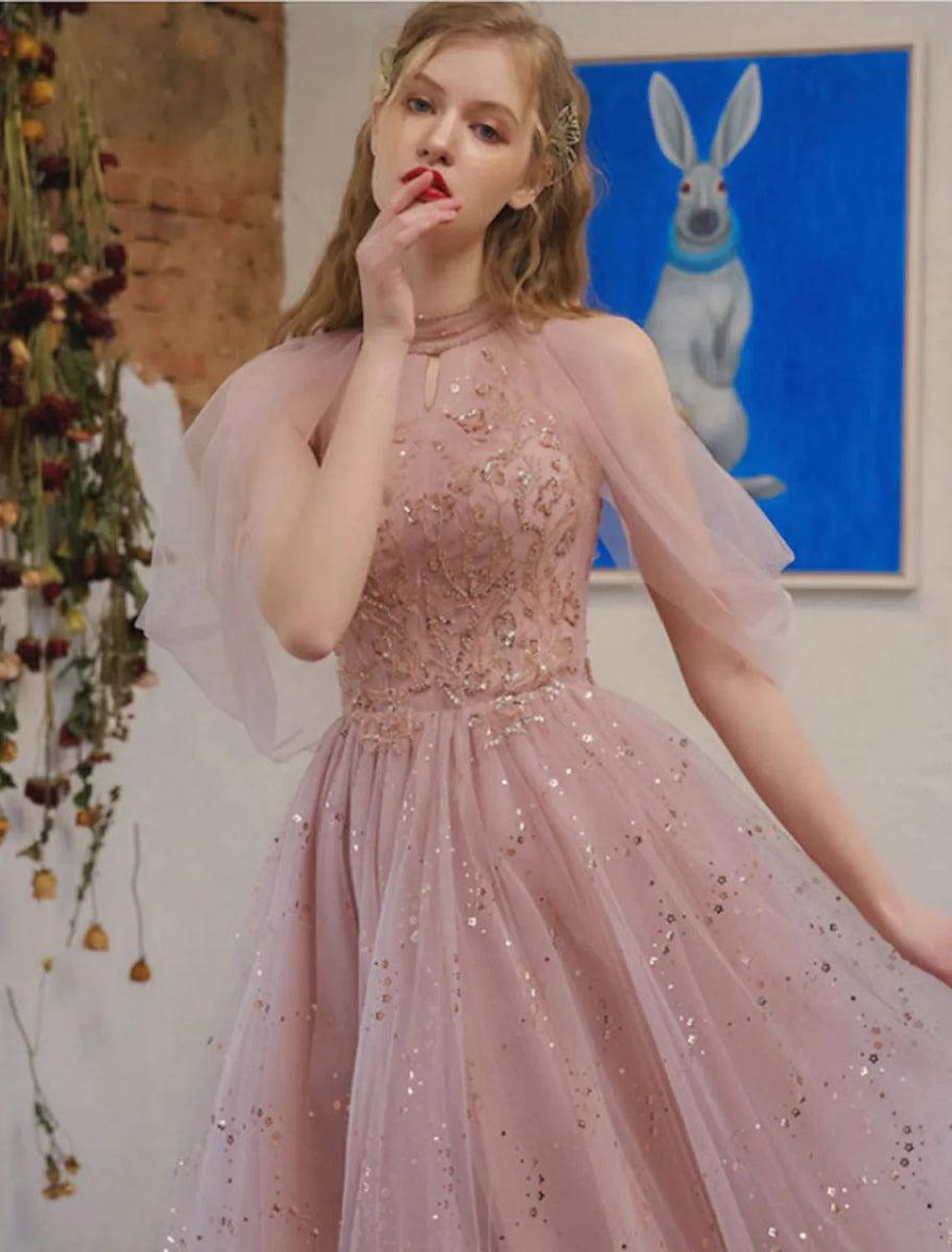 NumberSea-A-Line Cocktail Dresses Party Dress Engagement Knee Length 3/4 Length Sleeve Jewel Neck Tulle with Sequin Appliques NumberSea-A-Line Cocktail Dresses Party Dress Engagement Knee Length 3/4 Length Sleeve Jewel Neck Tulle with Sequin Appliques