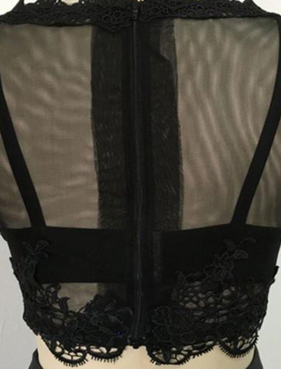 NumberSea - A - Line Evening Dress Black Dress Vintage Dress Masquerade Floor Length Long Sleeve Jewel Neck Gothic Satin with Appliques