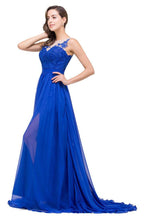 A-Linie Bodenlang Rundhals Chiffon Brautjungfernkleider