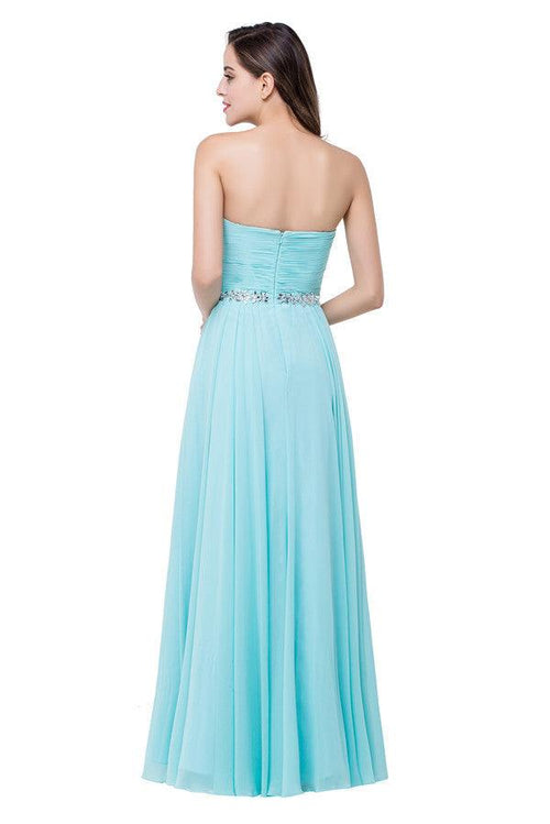 Vestidos de dama de honor de gasa con escote corazón y volantes hasta el suelo, corte A