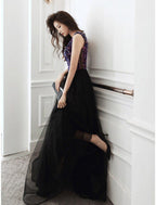NumberSea - A - Line Glittering Minimalist Wedding Guest Prom Dress V Neck Sleeveless Floor Length Sequined with Sequin