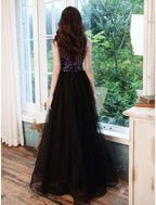 NumberSea - A - Line Glittering Minimalist Wedding Guest Prom Dress V Neck Sleeveless Floor Length Sequined with Sequin