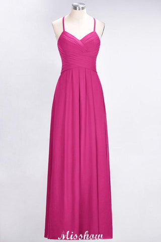 A-Line Halter V-Neck Sleeveless Bridesmaid Dress Ruffles Evening Swing Dress