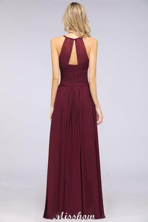 Vestido de dama de honor sin mangas con escote en V, corte A y volantes, vestido de noche con vuelo