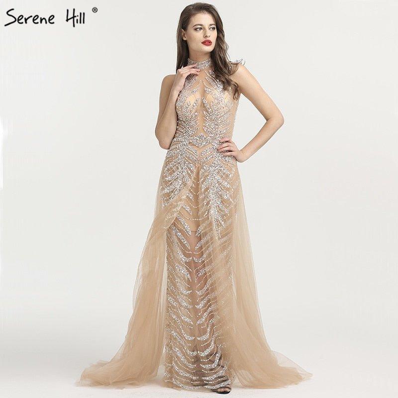 NumberSea - A - Line High Collar Evening Dresses LA6564