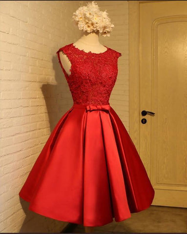 A-Linie Homecoming-Kleid Schickes rotes kurzes Ballkleid Partykleid