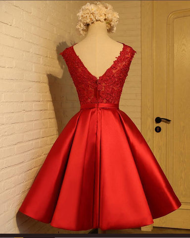 A-Linie Homecoming-Kleid Schickes rotes kurzes Ballkleid Partykleid