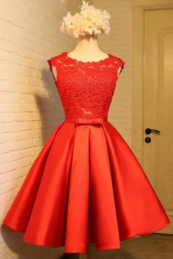 A-line Homecoming Dress Chic Red Short Prom Dress Party Dress
