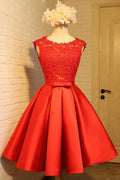 A-line Homecoming Dress Chic Red Short Prom Dress Party Dress