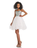 NumberSea - A - Line Homecoming Dresses Color Block Dress Graduation Birthday Short / Mini Sleeveless Strapless Tulle with Print