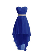 NumberSea - A - Line Homecoming Dresses Tiered Dress Strapless High Low Dress Asymmetrical Sleeveless Chiffon With Ruched