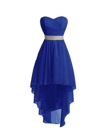 NumberSea - A - Line Homecoming Dresses Tiered Dress Strapless High Low Dress Asymmetrical Sleeveless Chiffon With Ruched