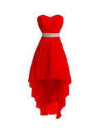 NumberSea - A - Line Homecoming Dresses Tiered Dress Strapless High Low Dress Asymmetrical Sleeveless Chiffon With Ruched