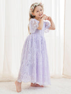 NumberSea - A - line Lace Ankle - length Ivory Boho Flower Girl Dress