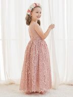 NumberSea - A - line Lace Ankle - length Ivory Boho Flower Girl Dress