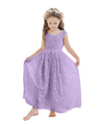NumberSea - A - line Lace Ankle - length Ivory Boho Flower Girl Dress