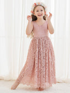 NumberSea - A - line Lace Ankle - length Ivory Boho Flower Girl Dress